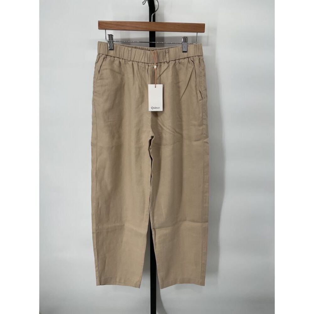 Quince Women's 100% European Linen Pants Driftwood Brown S
